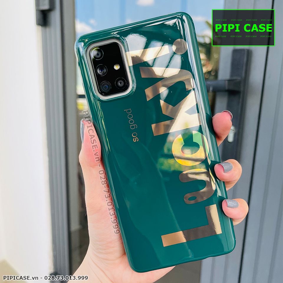 Ốp Lưng Samsung A71 - Lucky - Xanh Lá