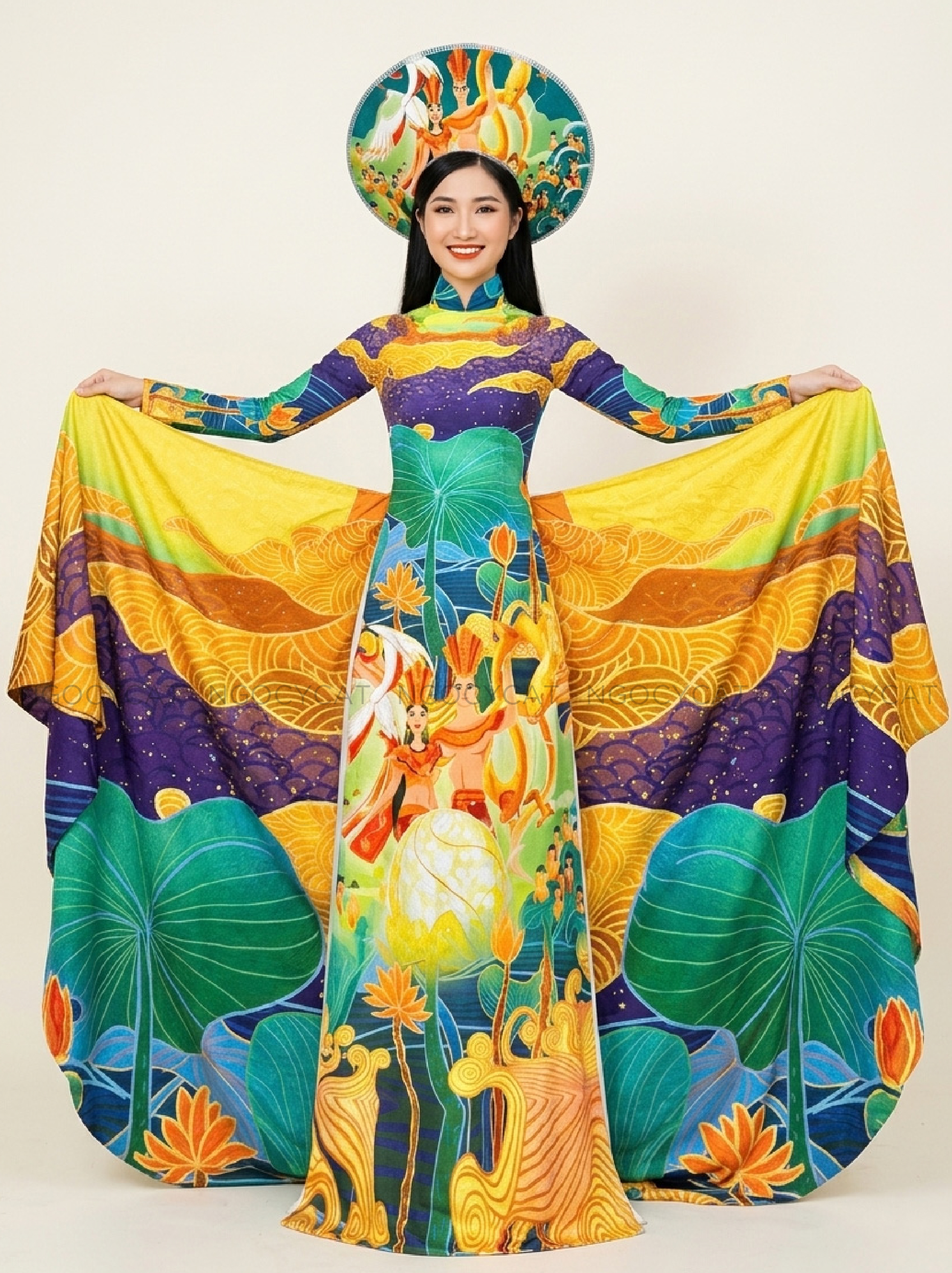 Áo Dài Biểu Diễn Lạc Long Quân Âu Cơ