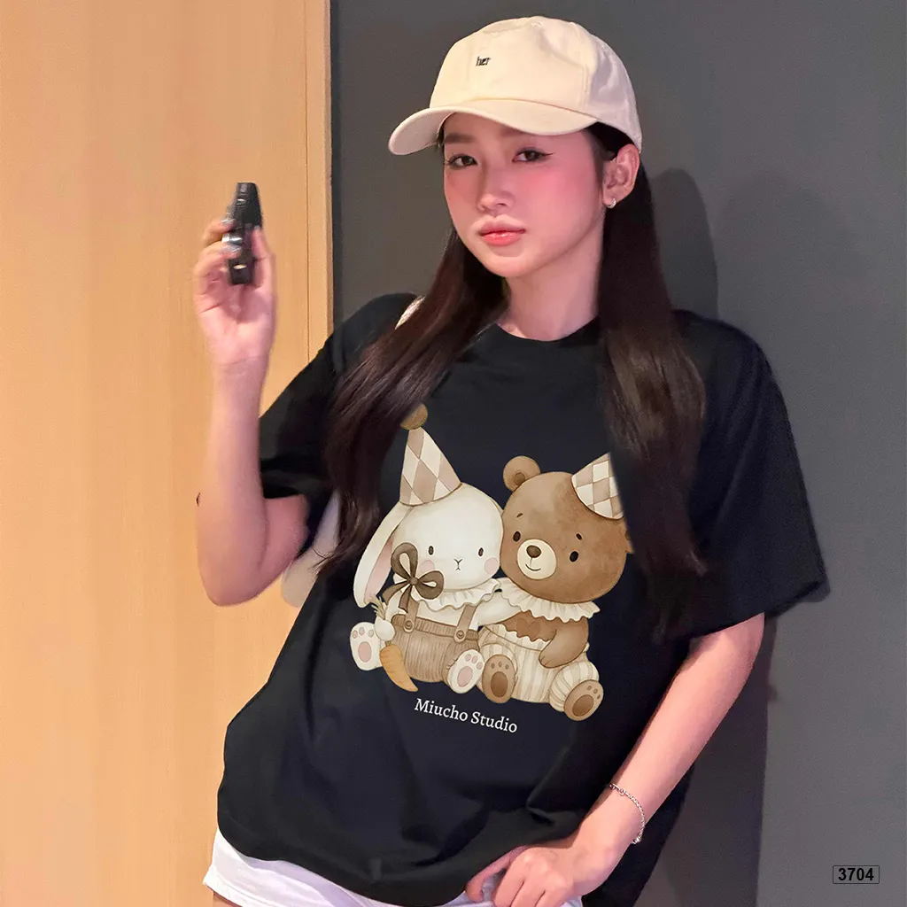 Áo thun nữ form boxy thỏ và gấu Miucho 3704_thumbnail_6