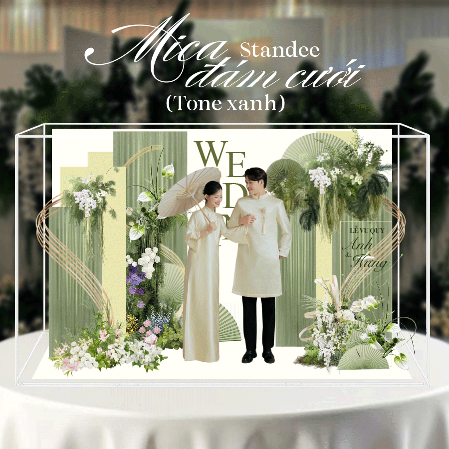 [CÓ HỎA TỐC] Standee Đám Cưới 3D - Mô Hình Mica Lắp Ghép, Decor Kỷ Niệm, In Theo Yêu Cầu (Tặng Hộp)_thumbnail_1
