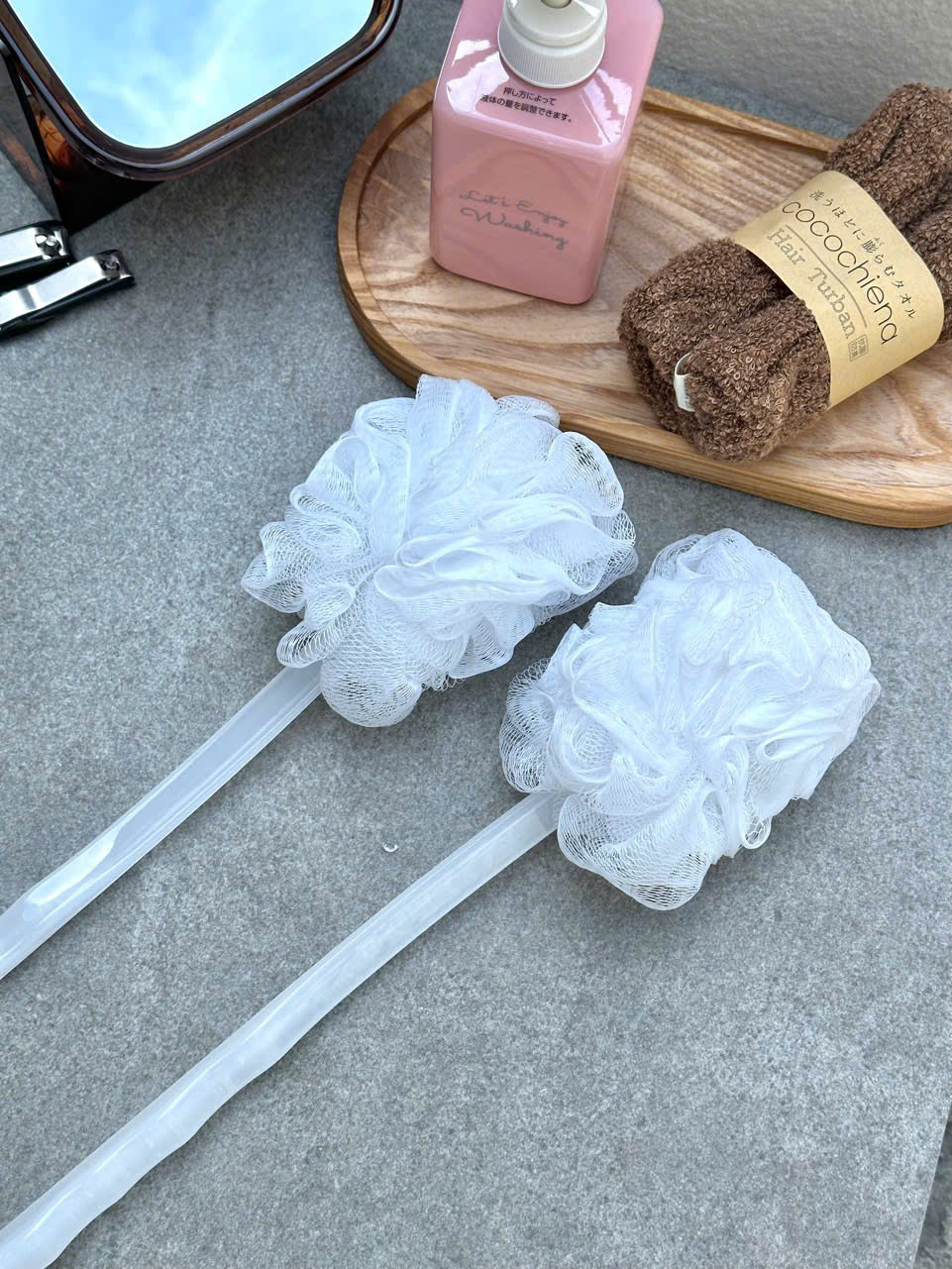 Bông Tắm Tạo Bọt Tay Cầm 39cm Nhật bản_thumbnail_7