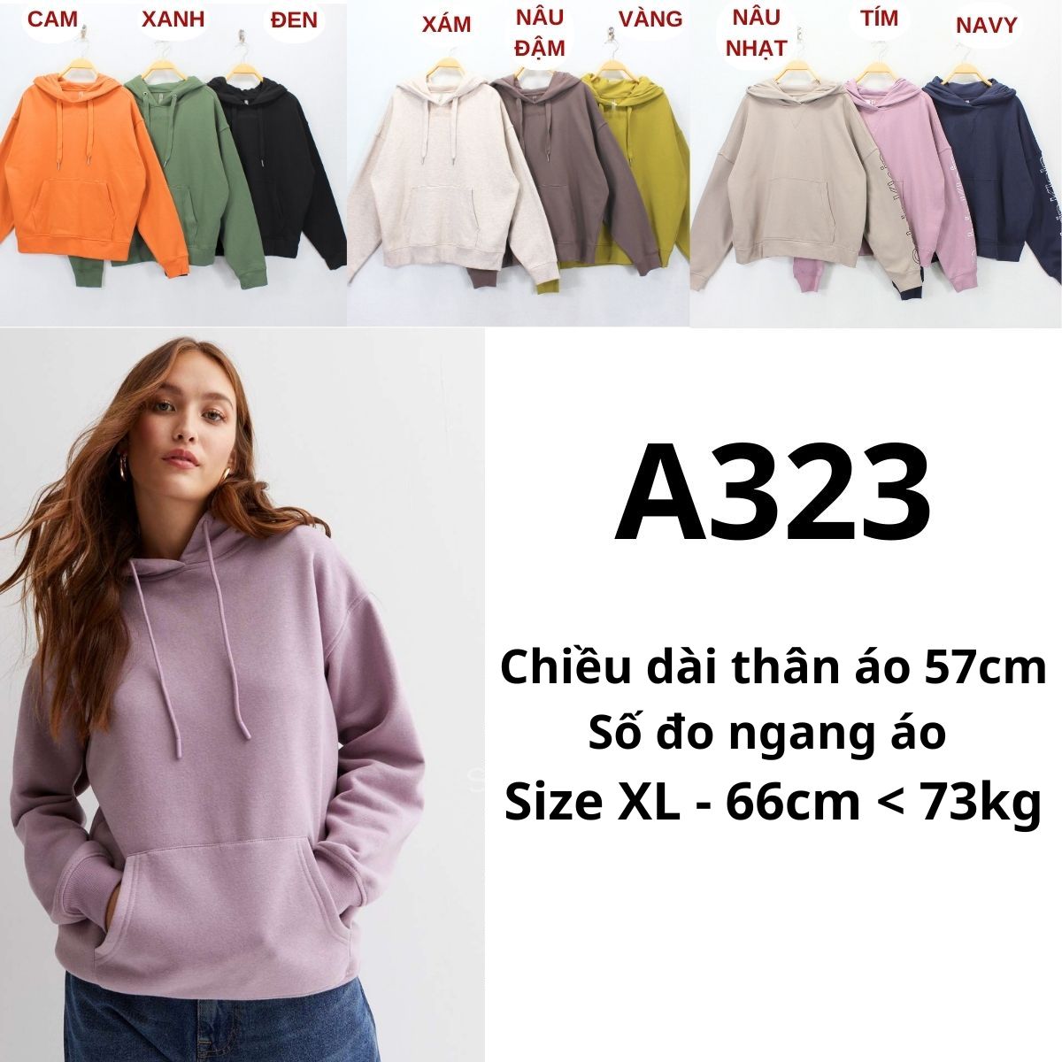 A323- Áo hoodie - Ci kây