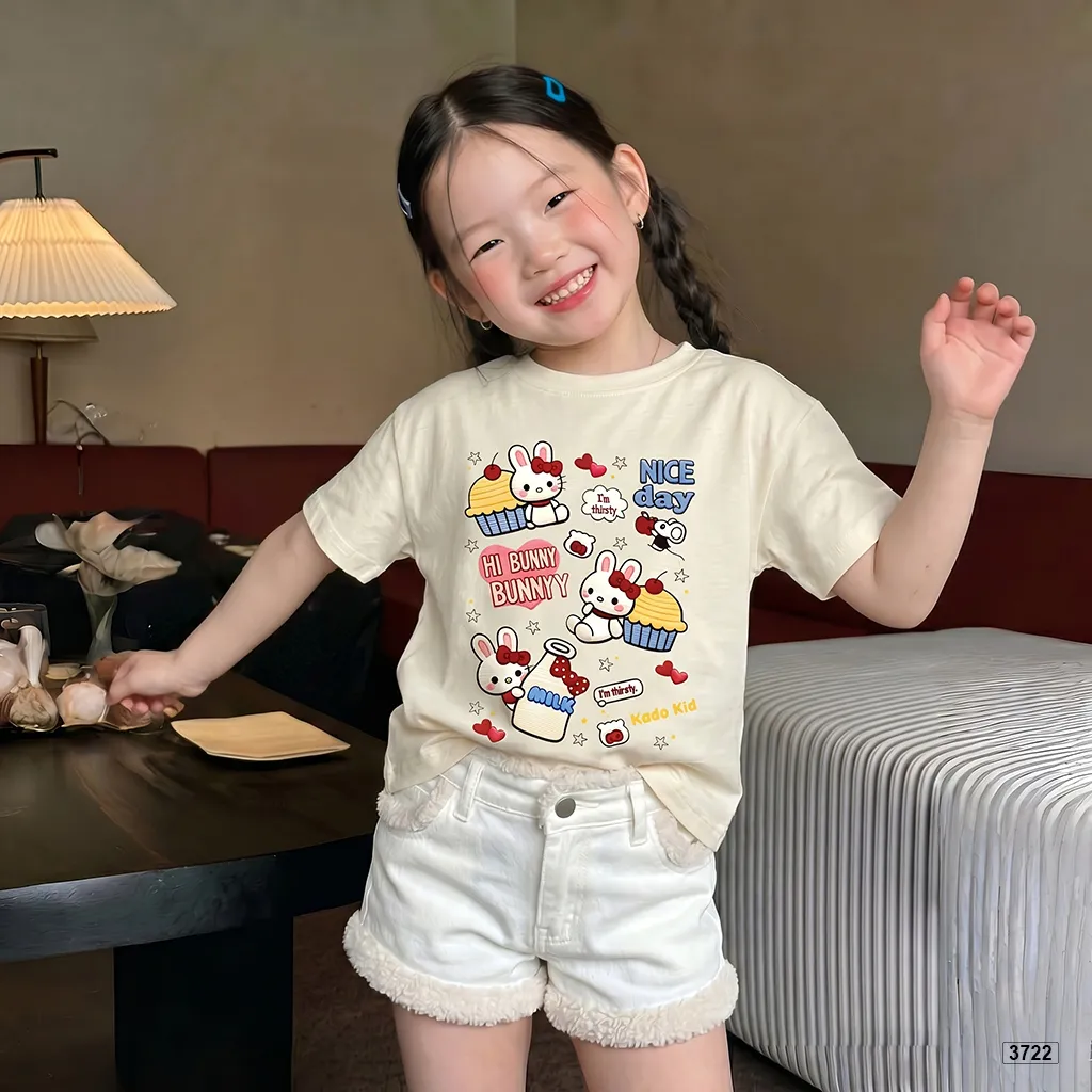 Áo thun bé gái chất thoáng mát Bunny đáng yêu Kado 3722_thumbnail_4