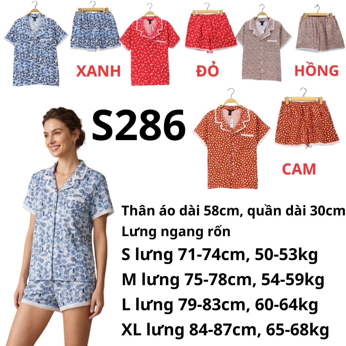 S286- Set pizama ngắn Vic