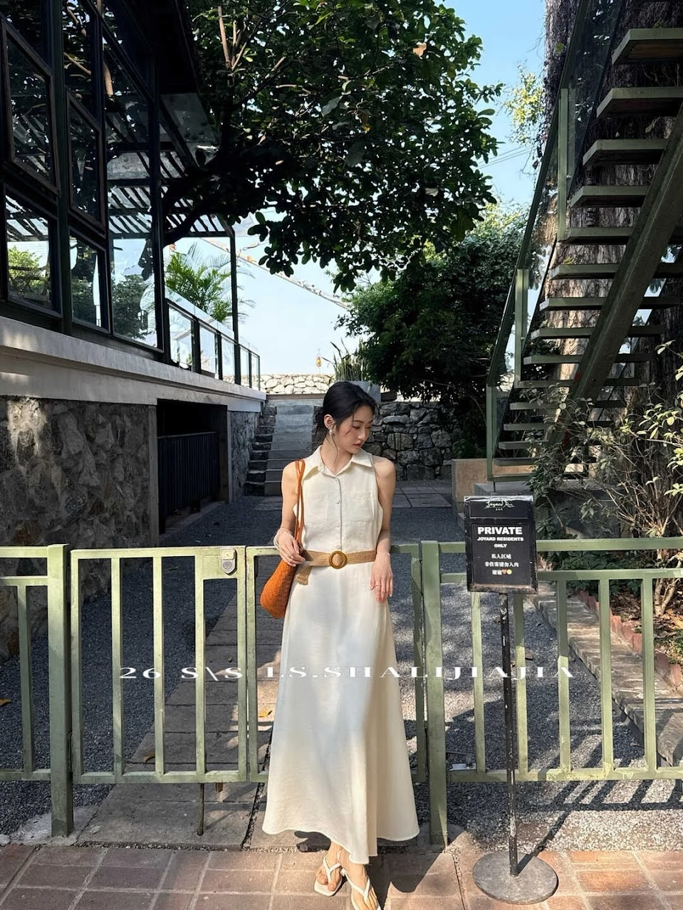 Lucas - Váy zile cổ đức cài cúc, chân xòe dáng dài + belt tết bản lớn LS Sha_thumbnail_3