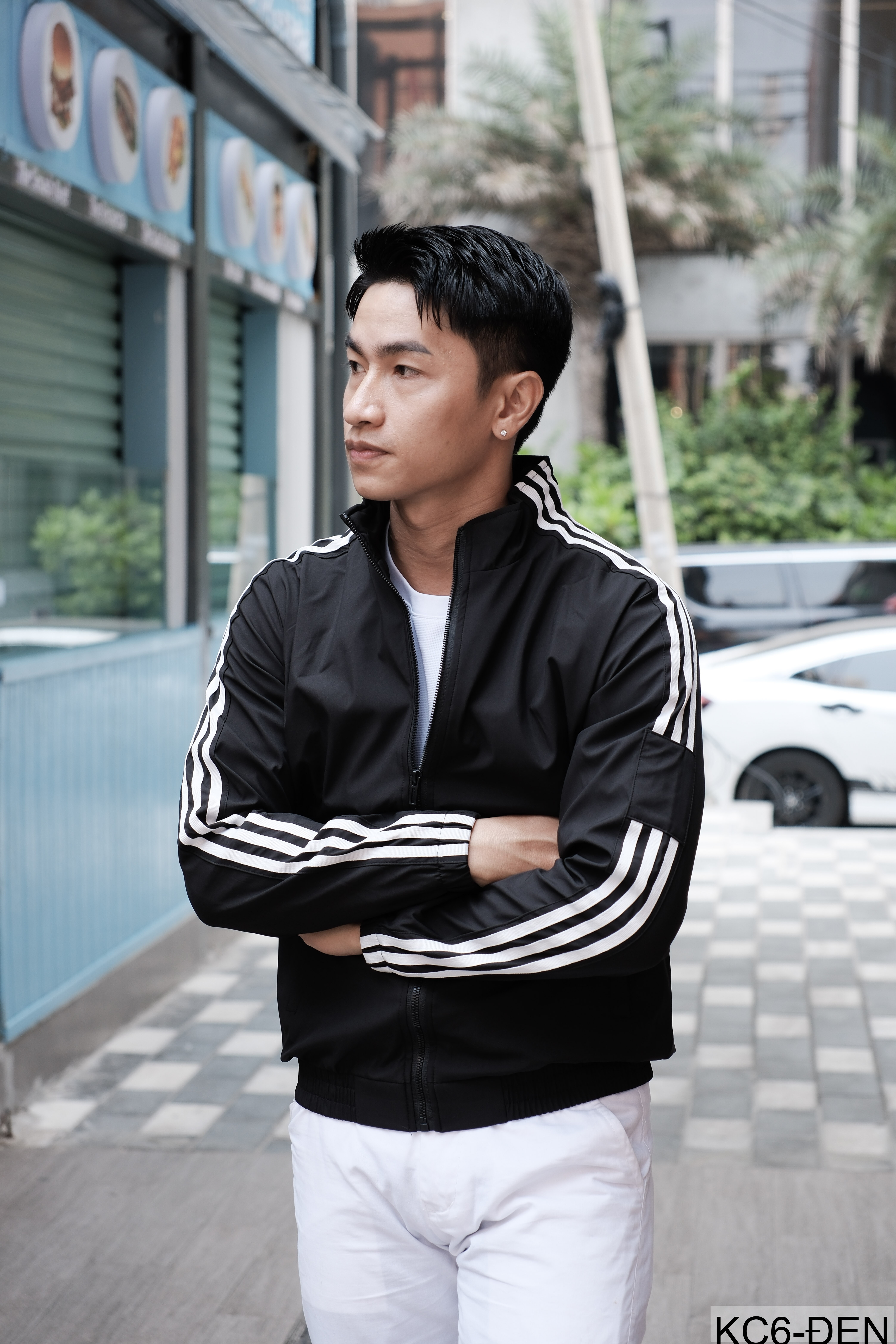 KC6 - Áo khoác nam thể thao cổ đứng tay dài chống mài mòn, thoáng khí, 3 màu trắng xanh lá đen_thumbnail_31