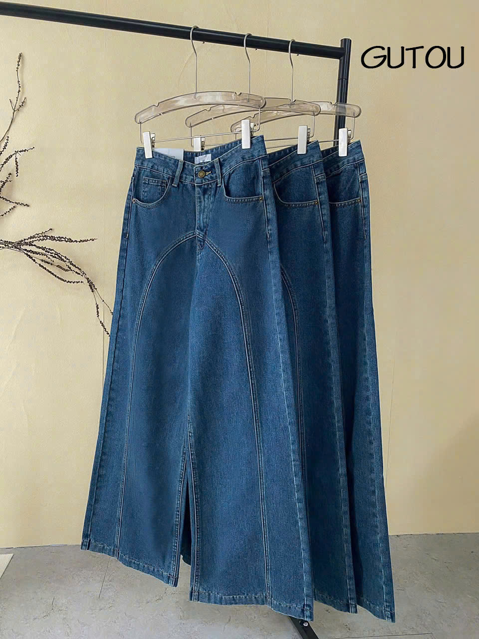 [ GUTOU ] Quần Jean Suông Seam Curved_thumbnail_4
