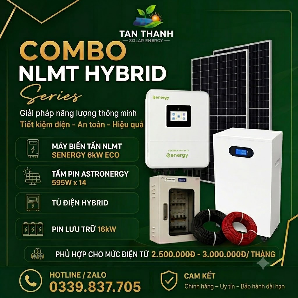 COMBO SENERGY 6kW ECO PHÙ HỢP CHO TIỀN ĐIỆN TỪ 2.500.000Đ - 3.000.000Đ/THÁNG