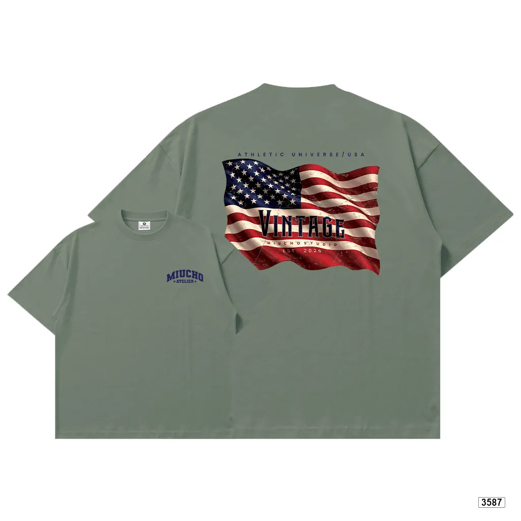 Áo thun boxy unisex phong cách vintage dày dặn đứng form Miucho 3587_thumbnail_12