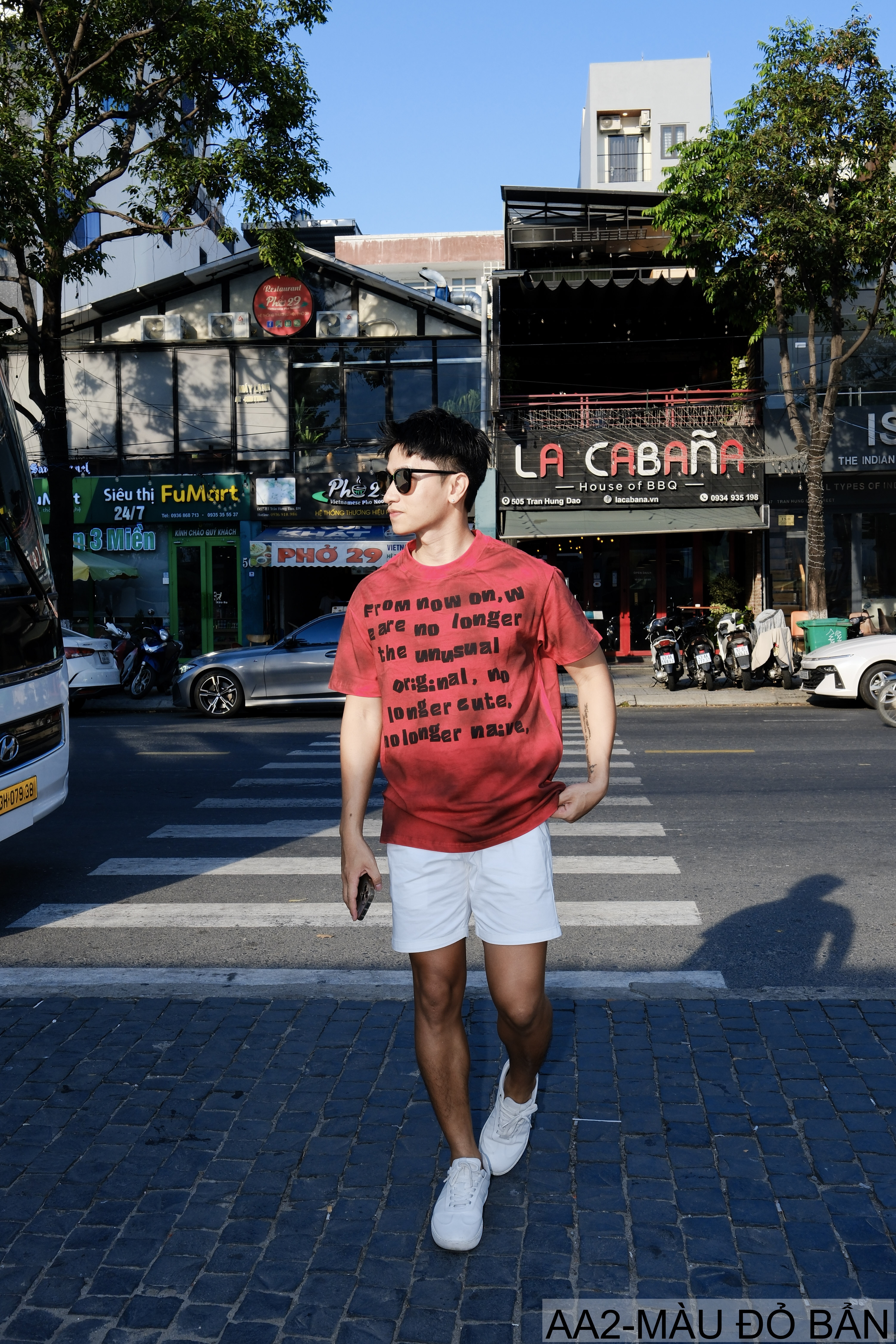 AA2 - Áo thun nam cổ tròn tay ngắn phong cách retro streetwear, chất cotton mềm, dáng rộng, màu Xanh Bẩn & Đỏ Bẩn_thumbnail_10