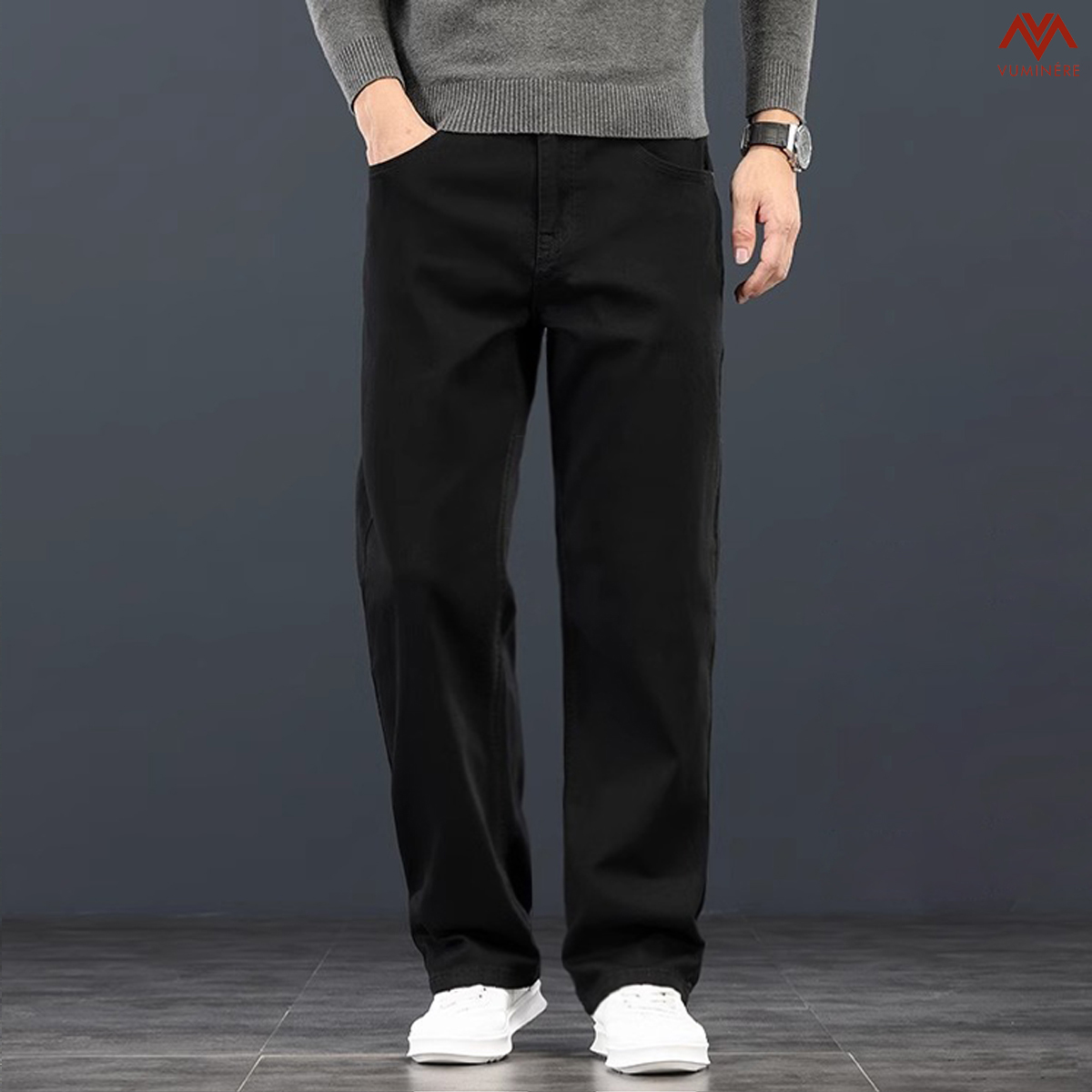 Quần Jeans nam dáng suông rộng ( JE )