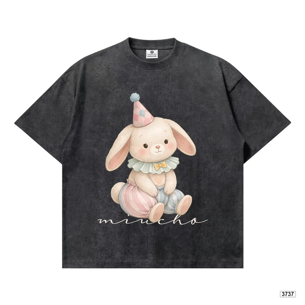 Áo thun boxy nữ thời trang mùa hè Bunny đáng yêu Miucho 3737_thumbnail_0