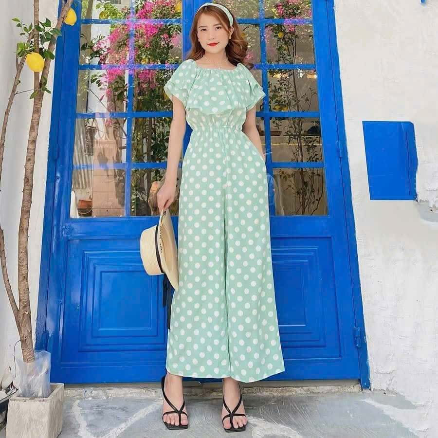 Polka Dot Off-Shoulder Jumpsuit