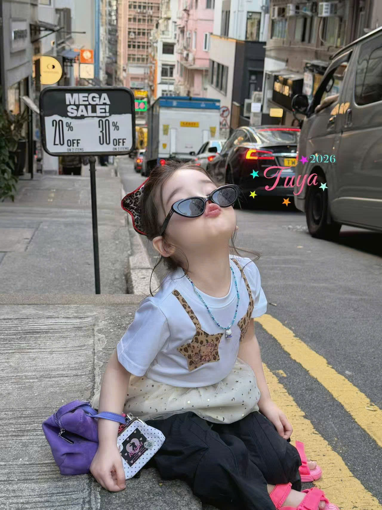 TU06 - Áo thun cộc tay hoạ tiết kitty da beo hãng Tuya