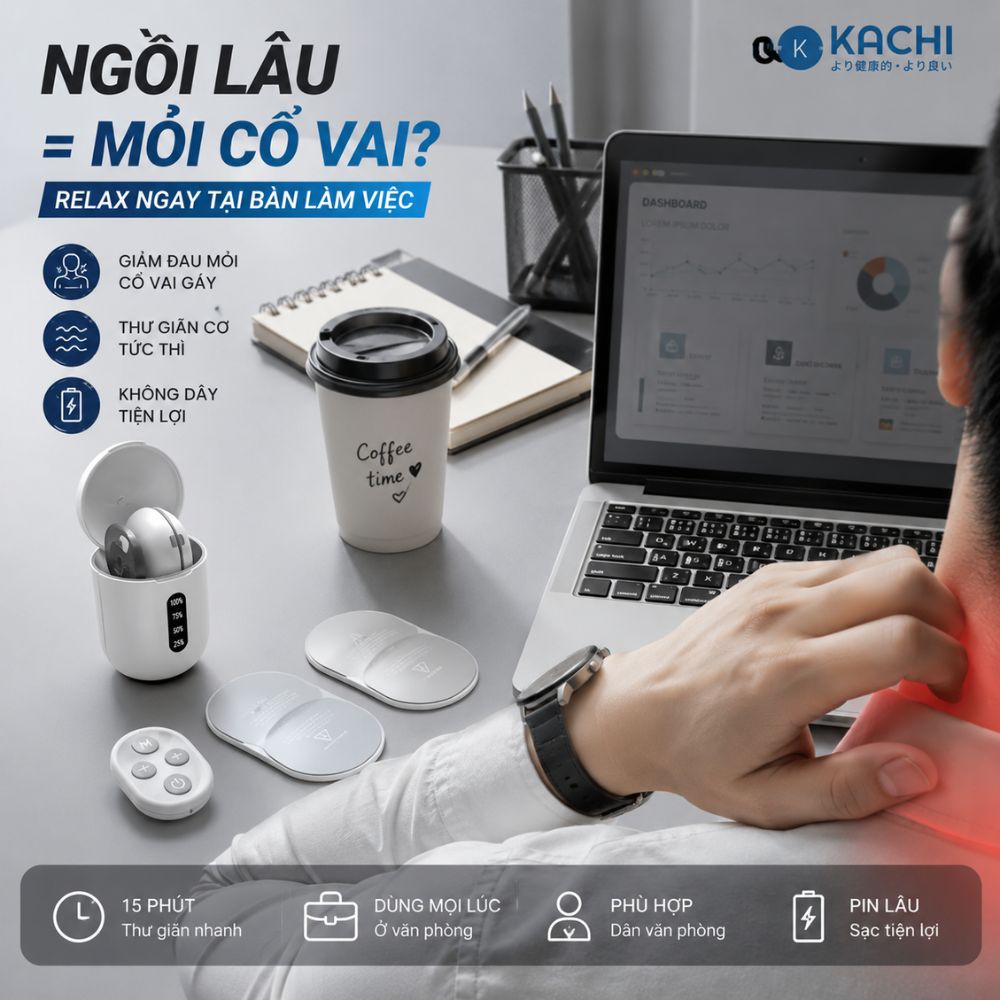 Máy Châm Cứu Xung Điện Không Dây Kachi MK398 giảm đau mỏi cổ vai gáy_thumbnail_4