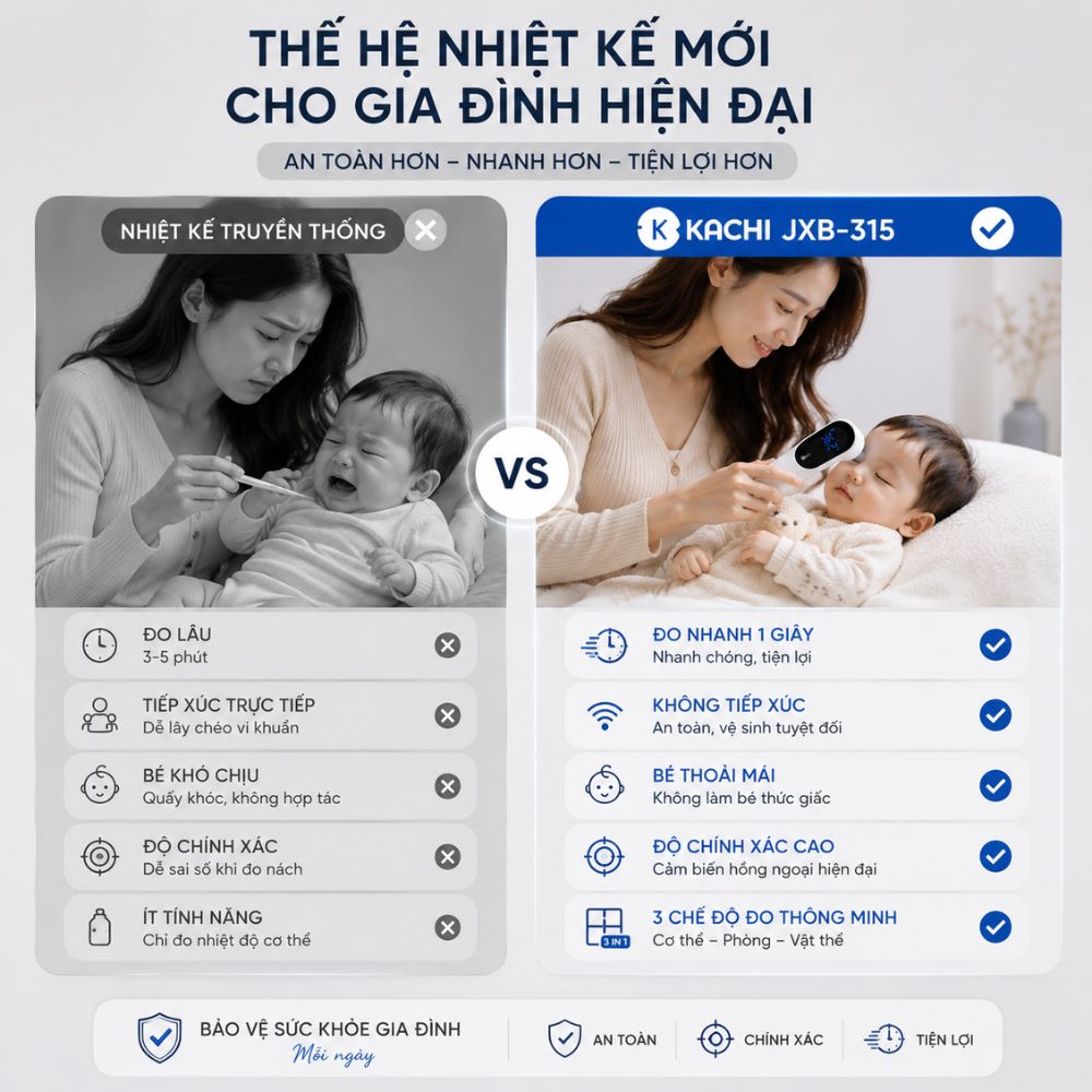 Máy Đo Nhiệt Kế Kachi JXB-315 MK | Đo nhiệt độ cơ thể, nhiệt độ phòng, nhiệt độ bề mặt đồ vật_thumbnail_6