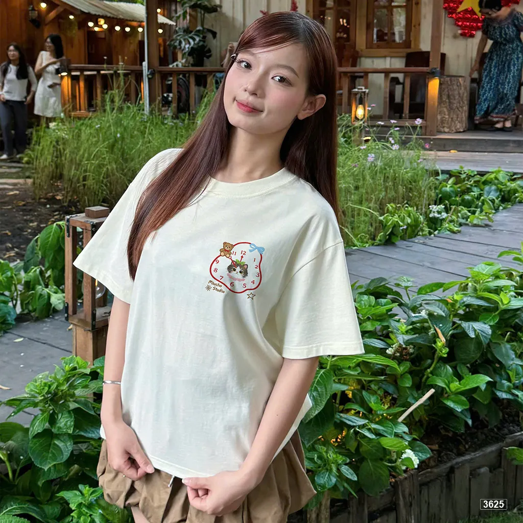 Áo thun nữ form boxy thiết kế hoạt hình thú cưng đáng yêu Miucho 3625_thumbnail_3