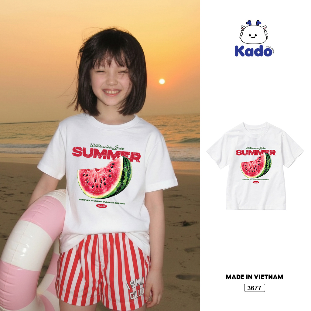 Áo thun bé trai bé gái dưa hấu mùa hè Kado 3677