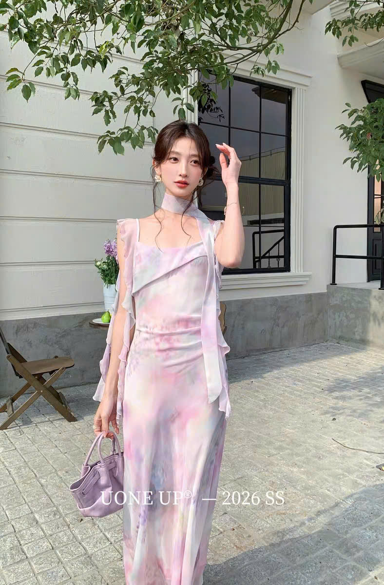 Lucas - Váy 2 dây tay hến phối chéo ngực, dáng dài maxi UONE UP_thumbnail_2