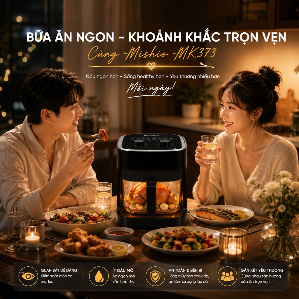 Nồi chiên không dầu lòng thuỷ tinh Mishio MK373 không lo bong tróc chống dính_thumbnail_24