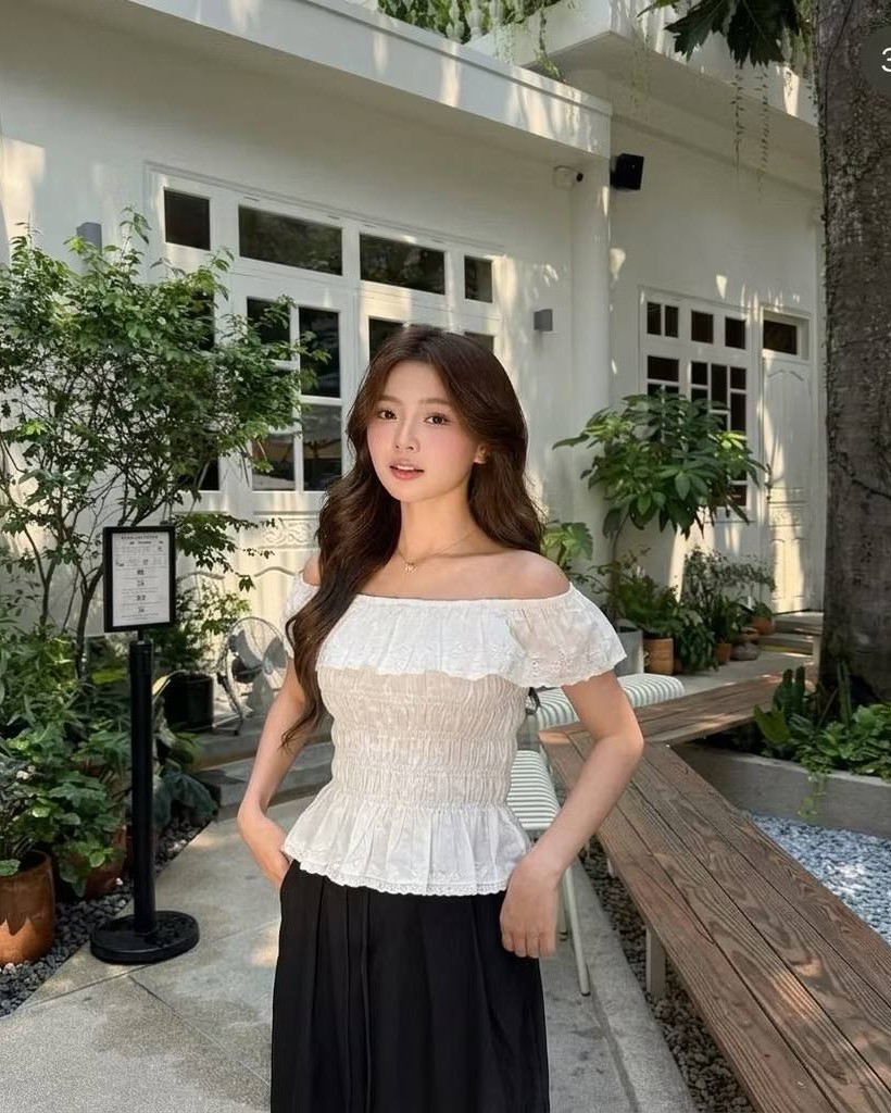 Áo Kiểu Nữ Thiết Kế trễ vai viền ren nhún eo 002.2668 (C) (0687)_thumbnail_3