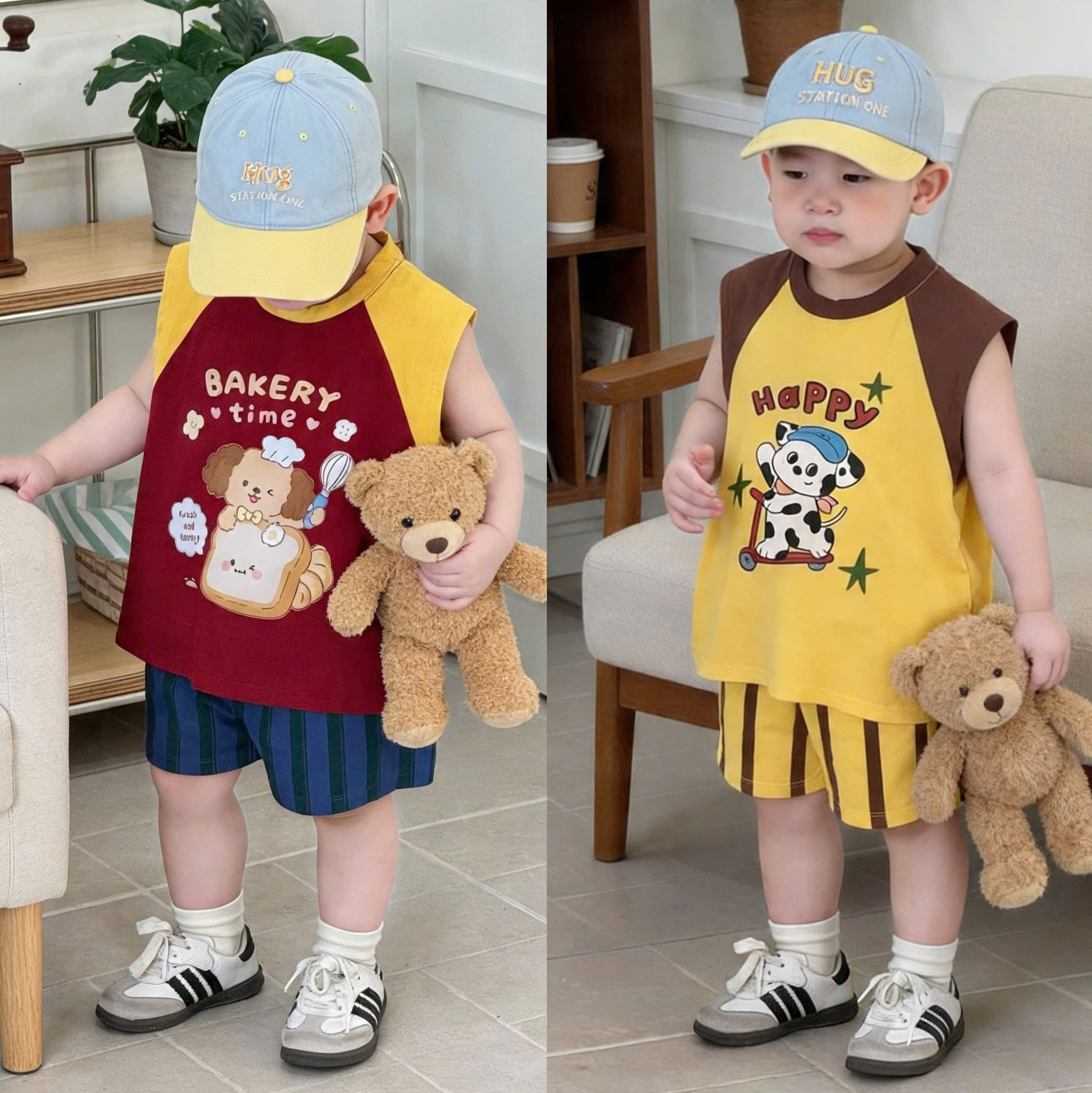 D77 SET 2 BỘ BA LỖ CHÓ VẪY TAY HAPPY - A100.390