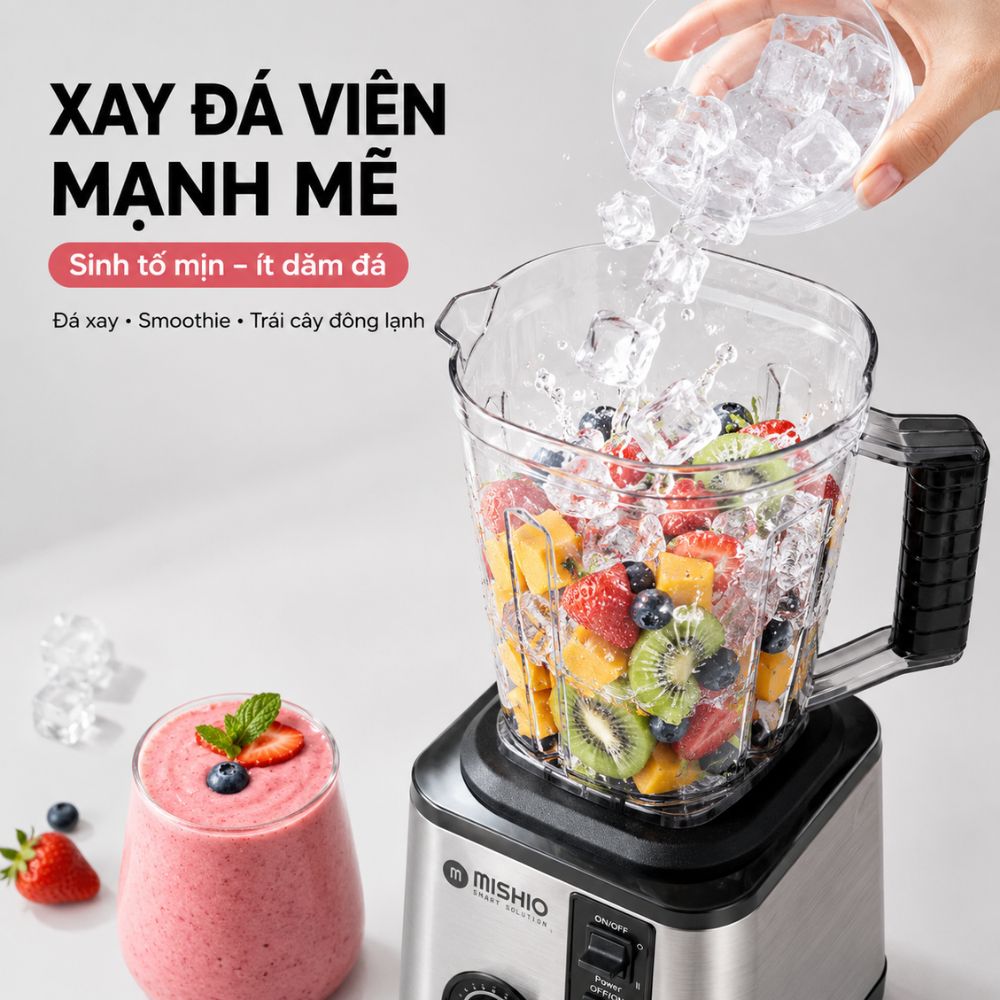 Máy Xay Sinh Tố Công Nghiệp Đa Năng Mishio MK446 (3.0L) - Công Suất 800W