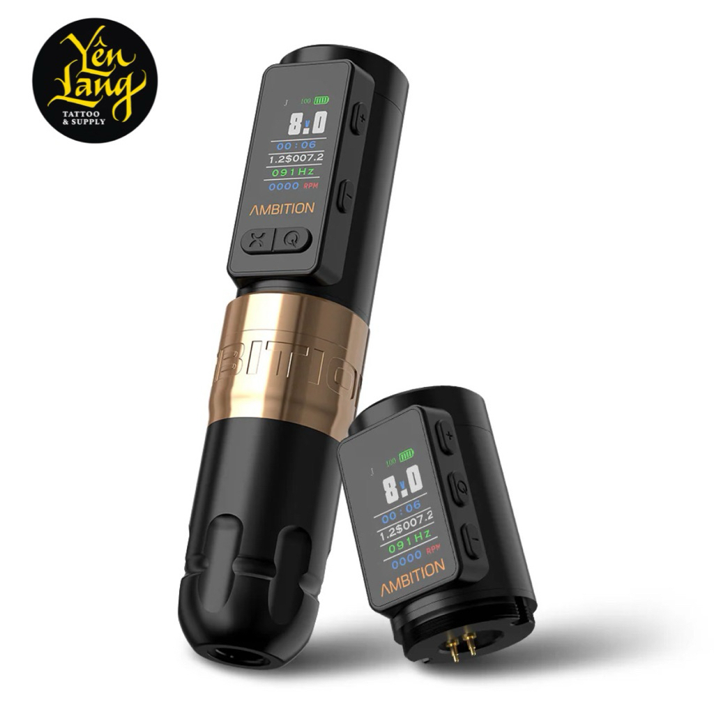 Máy xăm AMBITION - Soldier Max (Stroke 4.0mm) Wireless Tattoo Machine Pen - Bảo hành 6 tháng