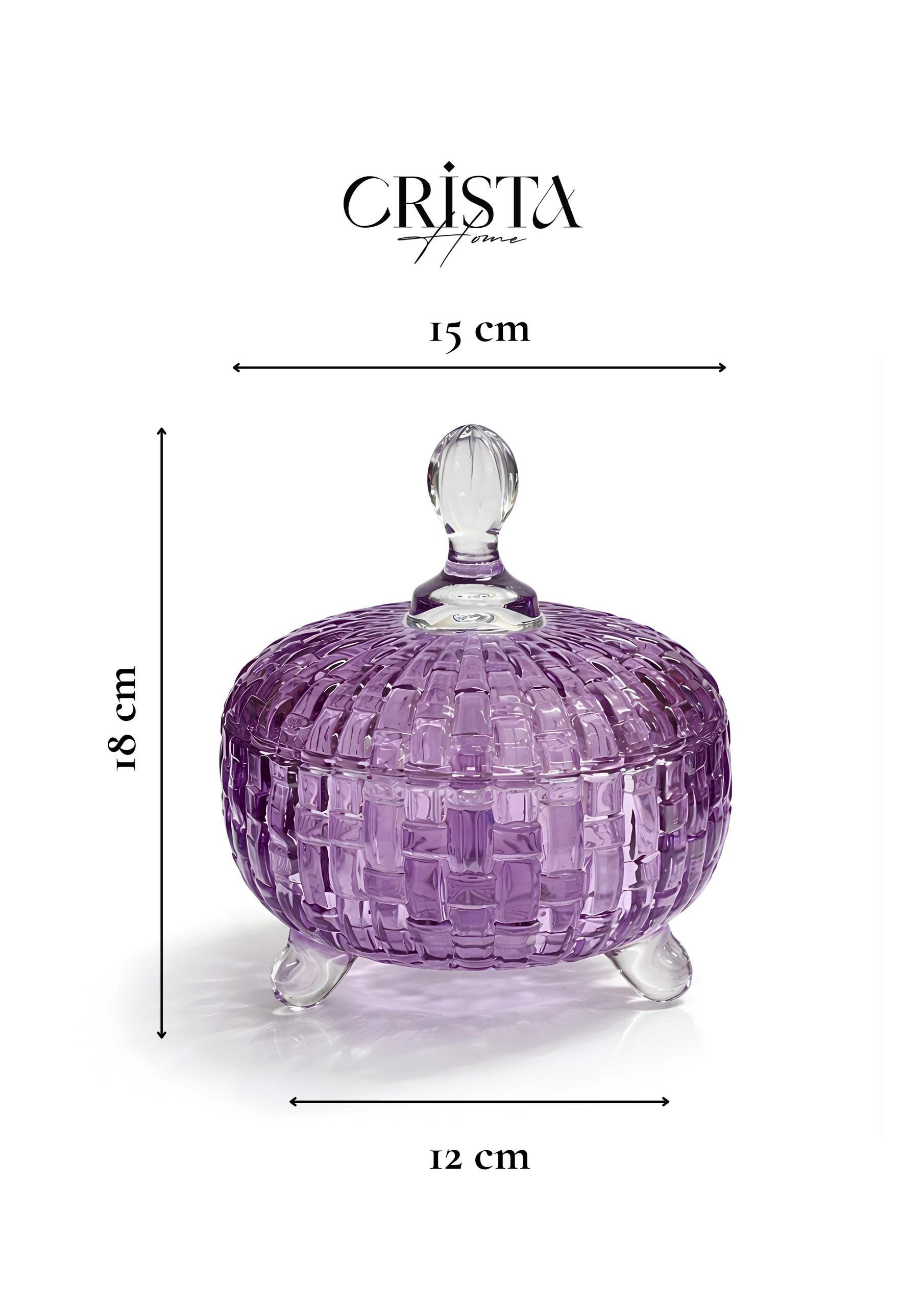 Bộ 2 hũ mứt 3 chân CRISTA HOME vân caro Size 18cm_thumbnail_15