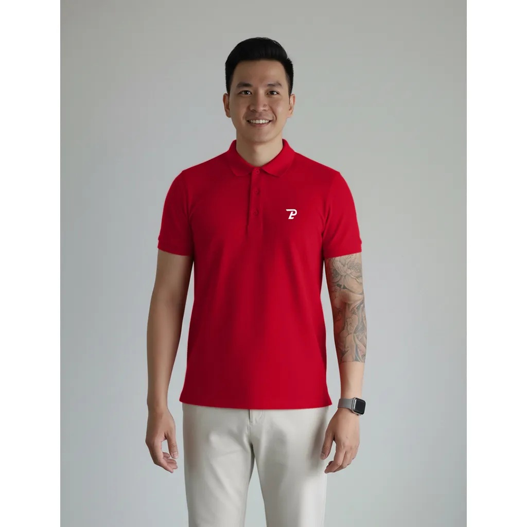 Áo polo nam form vừa hoạt tiết nhỏ đơn giản dễ phối Polux 3380_thumbnail_3