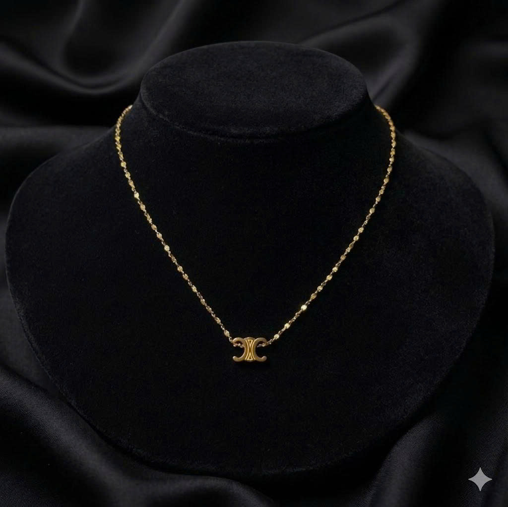 vòng cổ titan vàng charm celine trơn_thumbnail_1