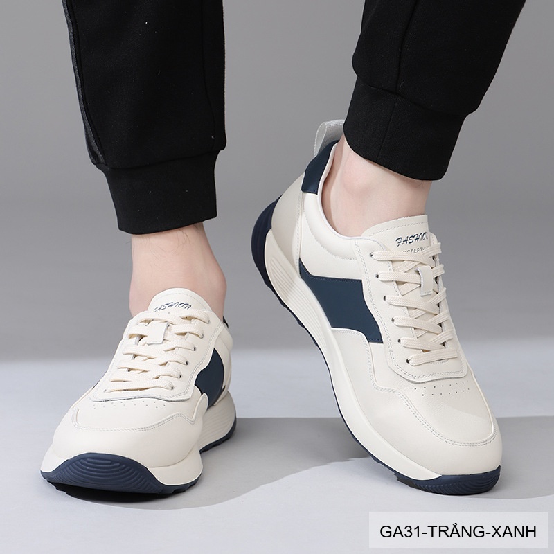 GA31 - Giày da thật nam Lin Sen phối màu khối, đế mềm, phong cách thể thao thường ngày_thumbnail_2