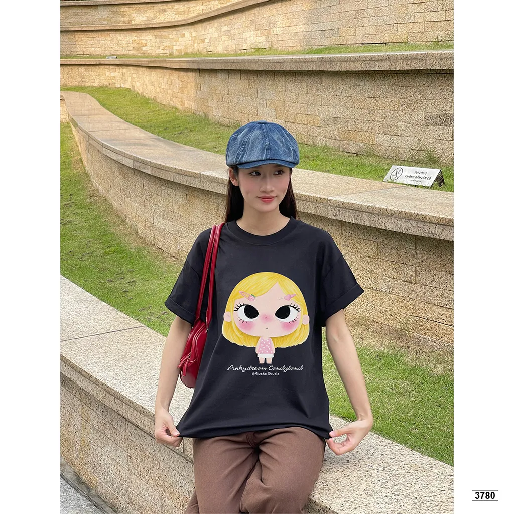 Áo thun nữ form boxy Kawaii Girl bé gái dễ thương style Hàn Quốc Miucho 3780_thumbnail_4