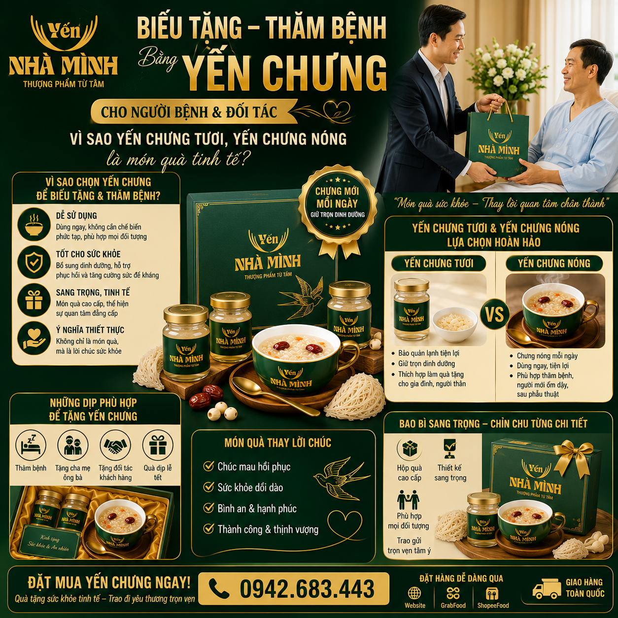 Biếu Tặng, Thăm Bệnh Bằng Yến Chưng Cho Người Bệnh Và Đối Tác Vì Sao Yến Chưng Tươi Yến Chưng Nóng Là Món Quà Tinh Tế