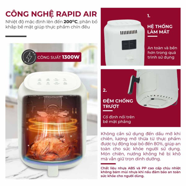 Nồi chiên không dầu mini Fujihome A3 A/B( 3,2lit)_thumbnail_7