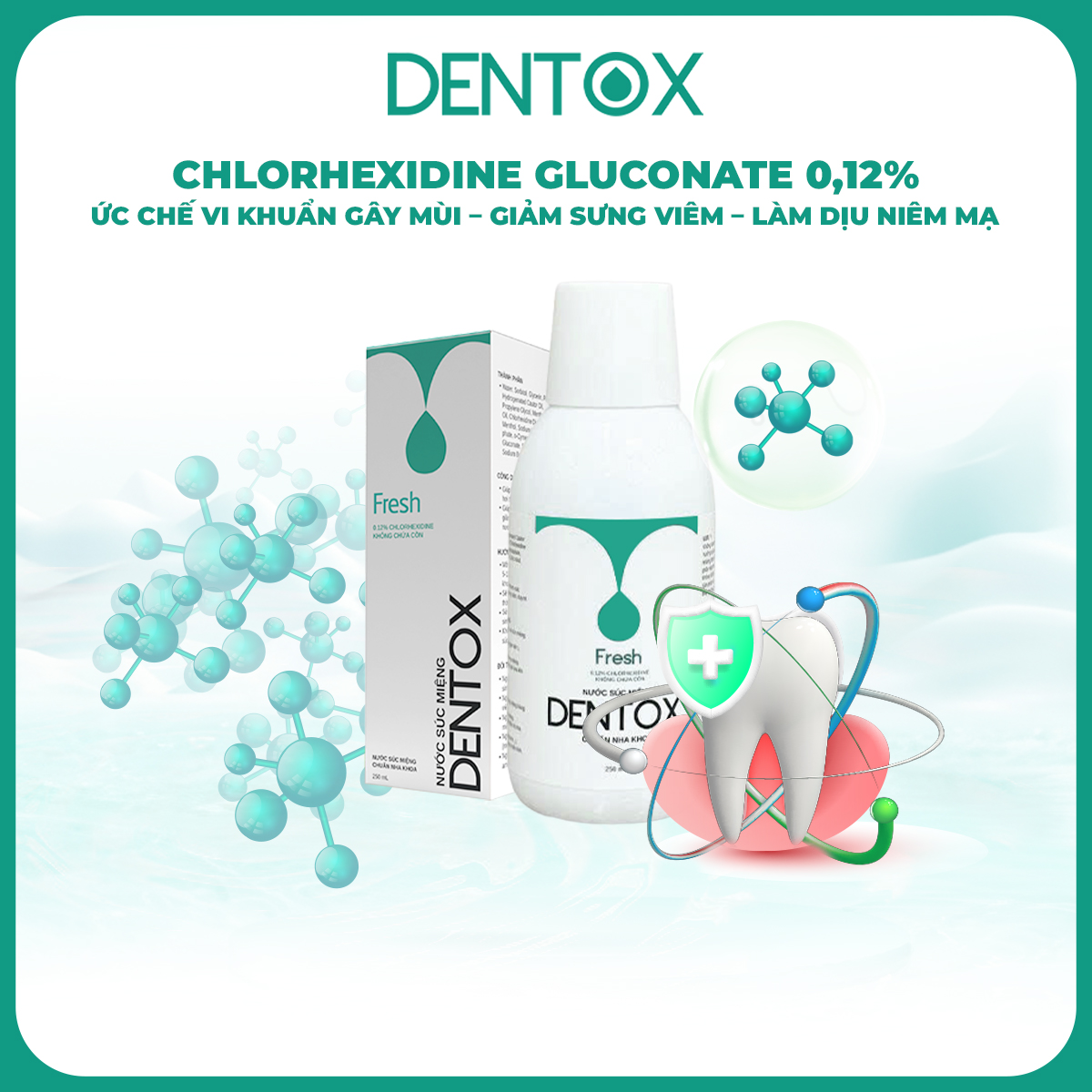 COMBO 2 CHAI Nước súc miệng Chuẩn Y khoa Dentox Khử hôi miệng Không cồn không cay 250ml_thumbnail_4