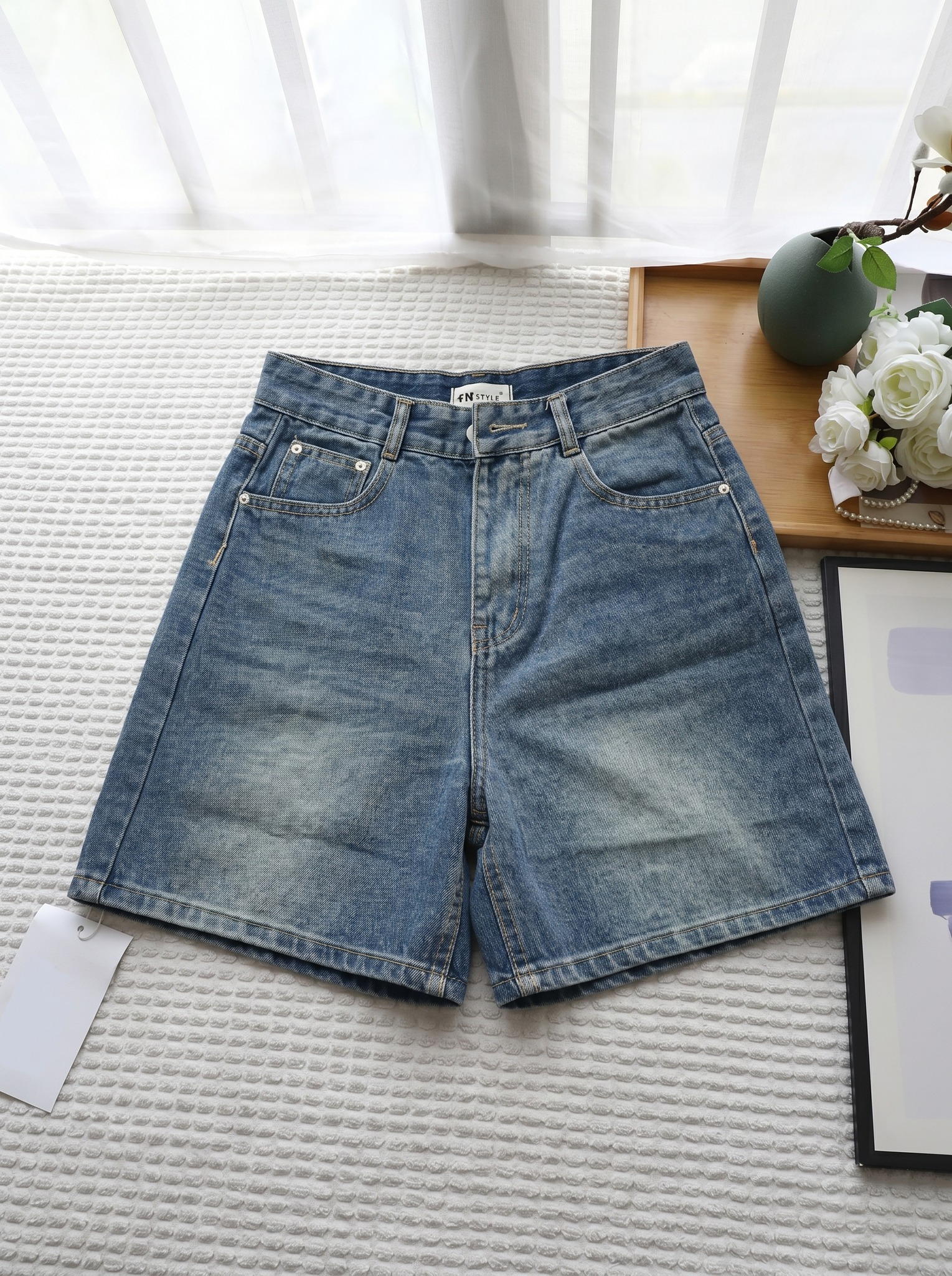 Short Jeans Nữ Lửng jean thêu túi sau NT.3253 AT (C) (0687)