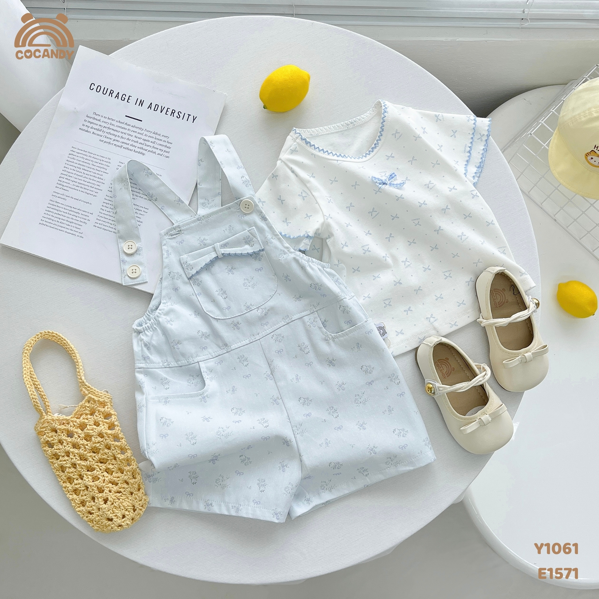 Yếm quần cộc kaki XANH hoa nhí_thumbnail_1