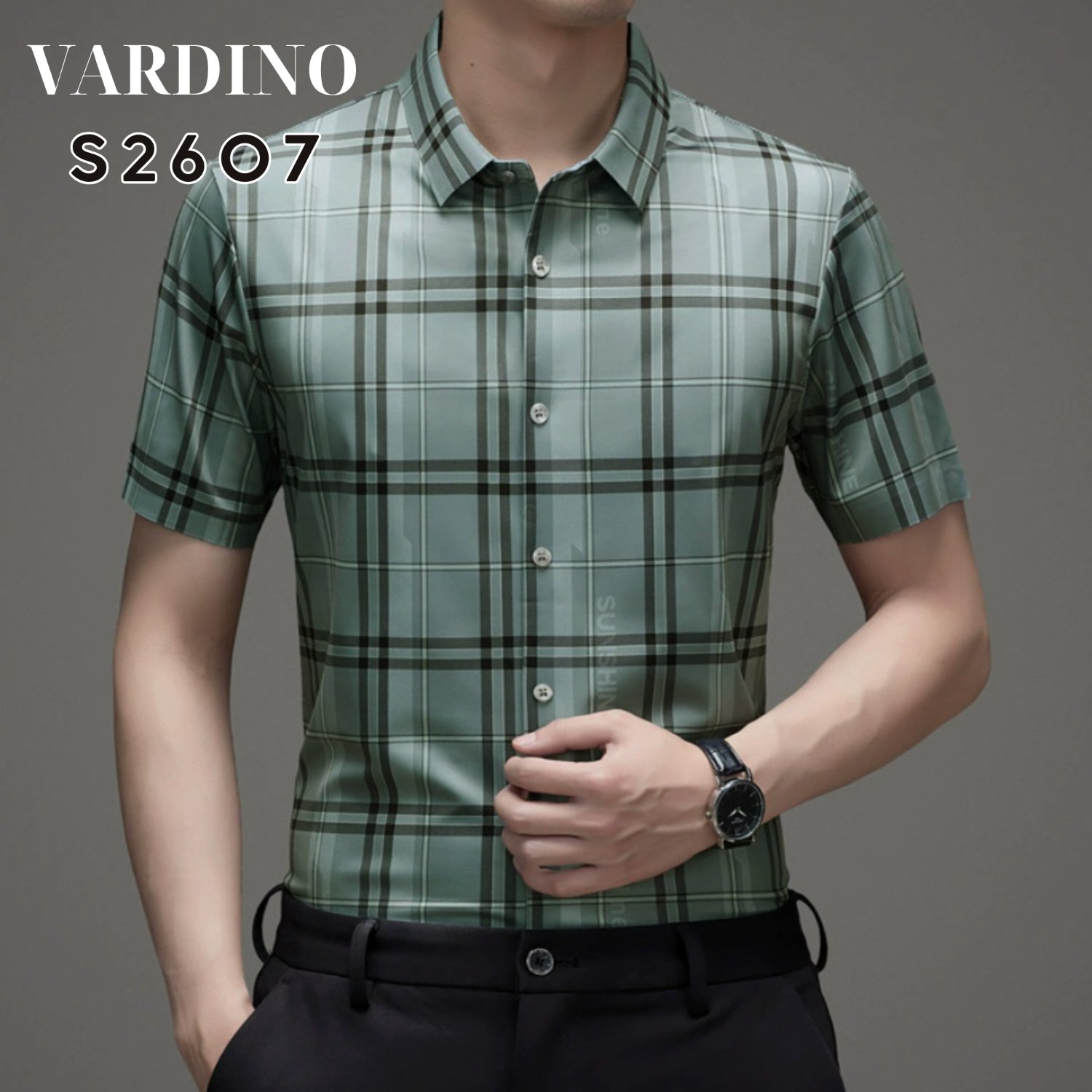 Sơ mi kẻ ngắn tay Vardino S2607_thumbnail_3