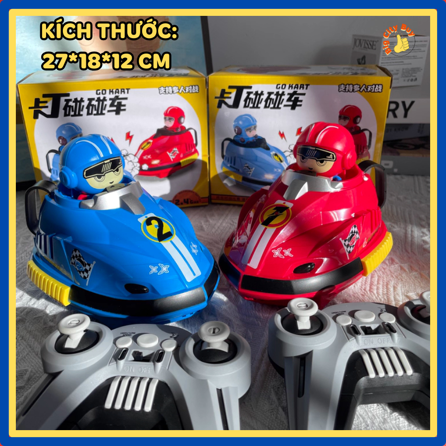 Xe Đụng Điều Khiển Từ Xa Đối Kháng Cho Bé, Xe Kart Va Chạm Bật Nhân Vật, Đèn Phát Sáng, 2 Tốc Độ 352XD