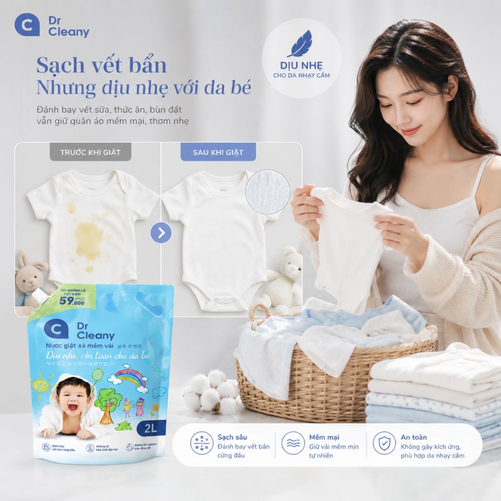 1 Thùng 4 Túi Nước Giặt Cho Bé Dr. Cleany 2kg Công Nghệ Hàn Quốc_thumbnail_10