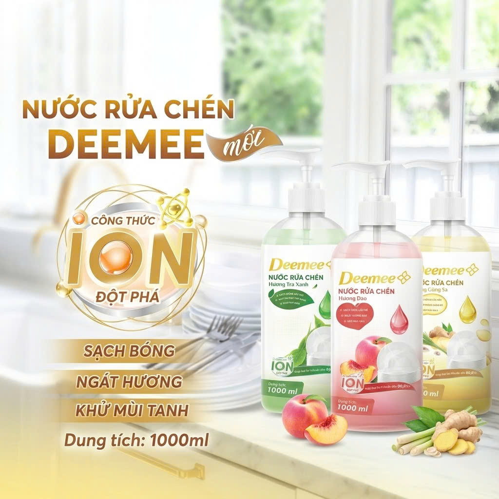 Combo 3 Nước Rửa Chén Deemee 1000ml