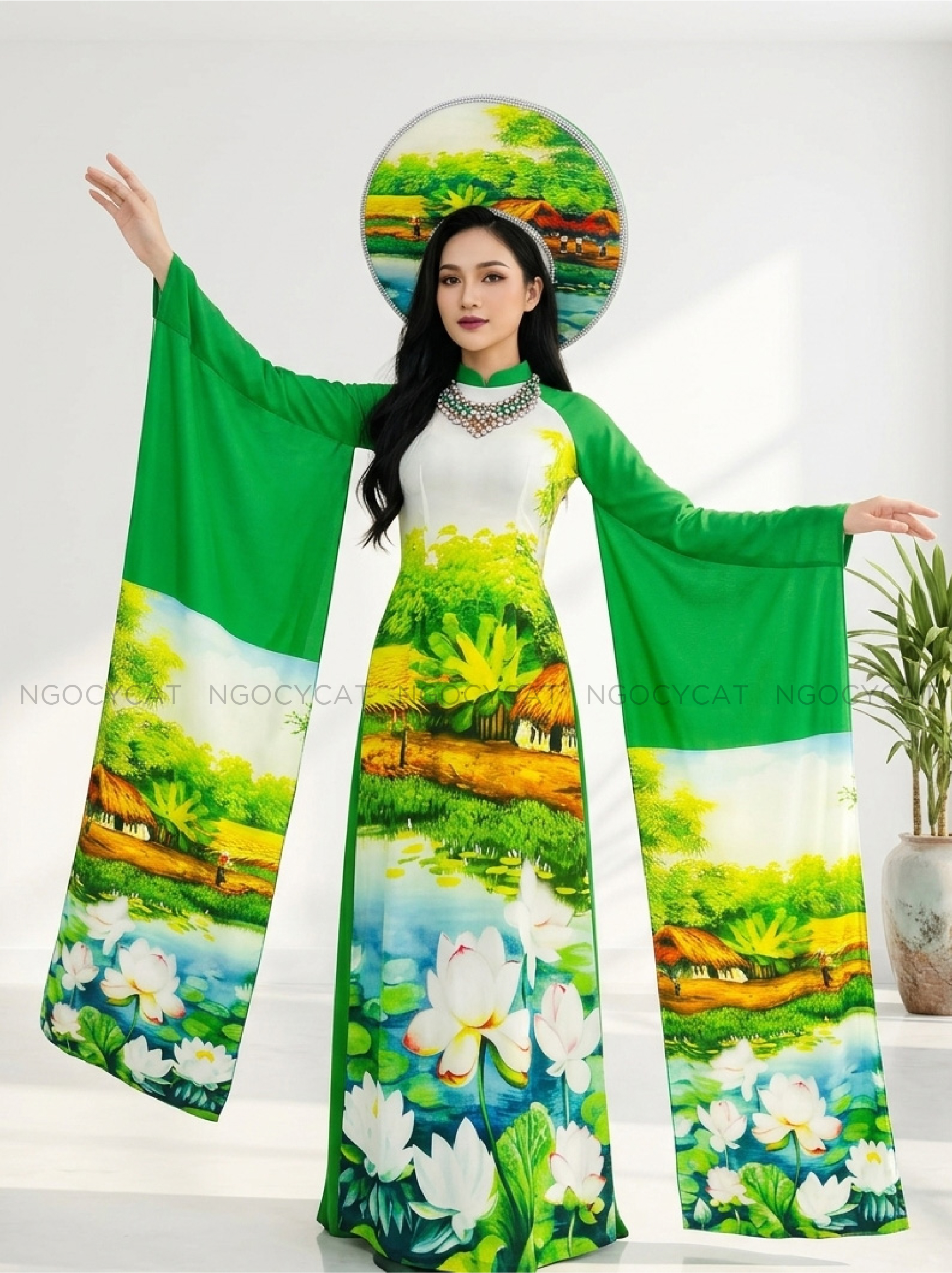 Áo Dài Biểu Diễn Ao Sen Quê
