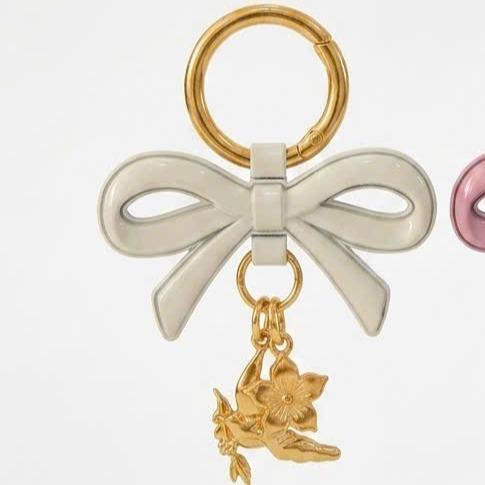 Móc Khoá Hình Nơ Phối Charm Hoa Chim Én Phong Cách Tiểu Thư Đính Balo PK056_thumbnail_2