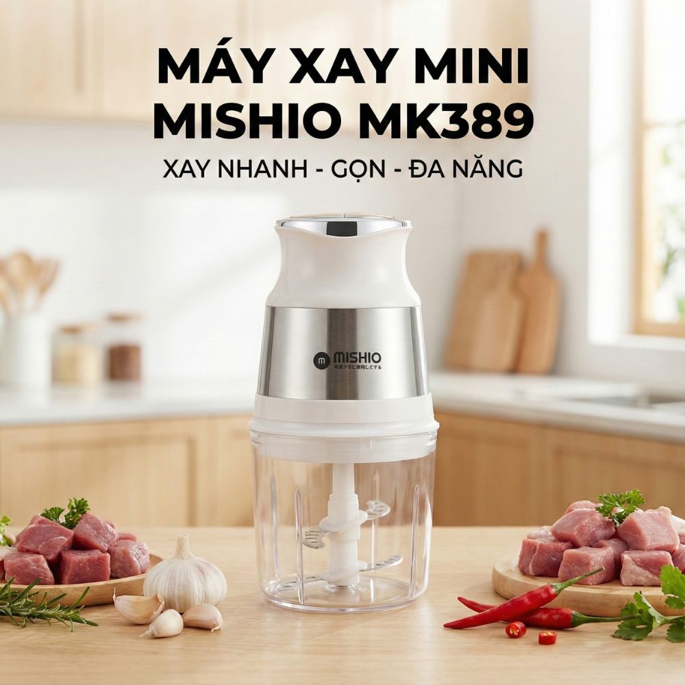Máy Xay Mini Mishio MK389 - Dung Tích 0.8L, Xay Đồ Ăn Dặm, Gia Vị, Đồ Khô, Công Suất 250W Mạnh Mẽ_thumbnail_3