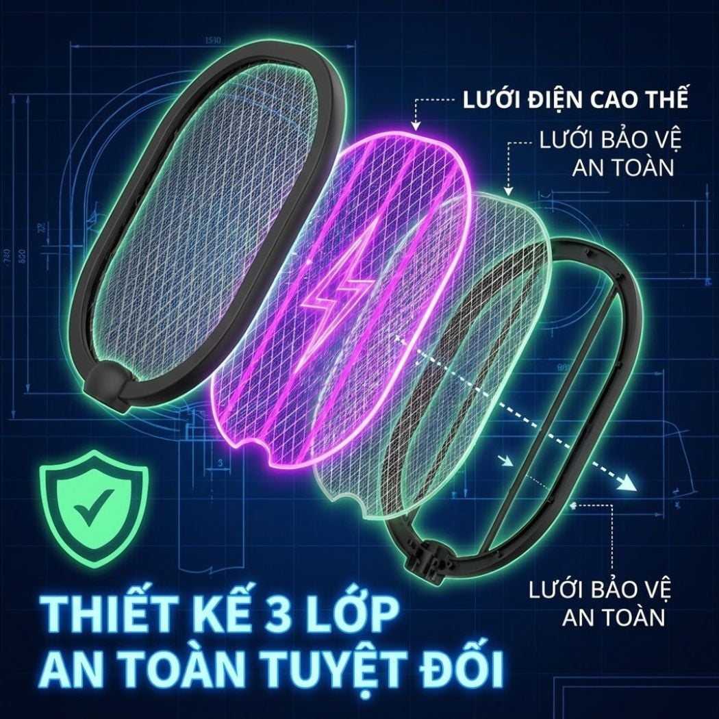 Đèn muỗi có chức năng vợt muỗi Kachi MK386 với đế sạc tích hợp_thumbnail_2