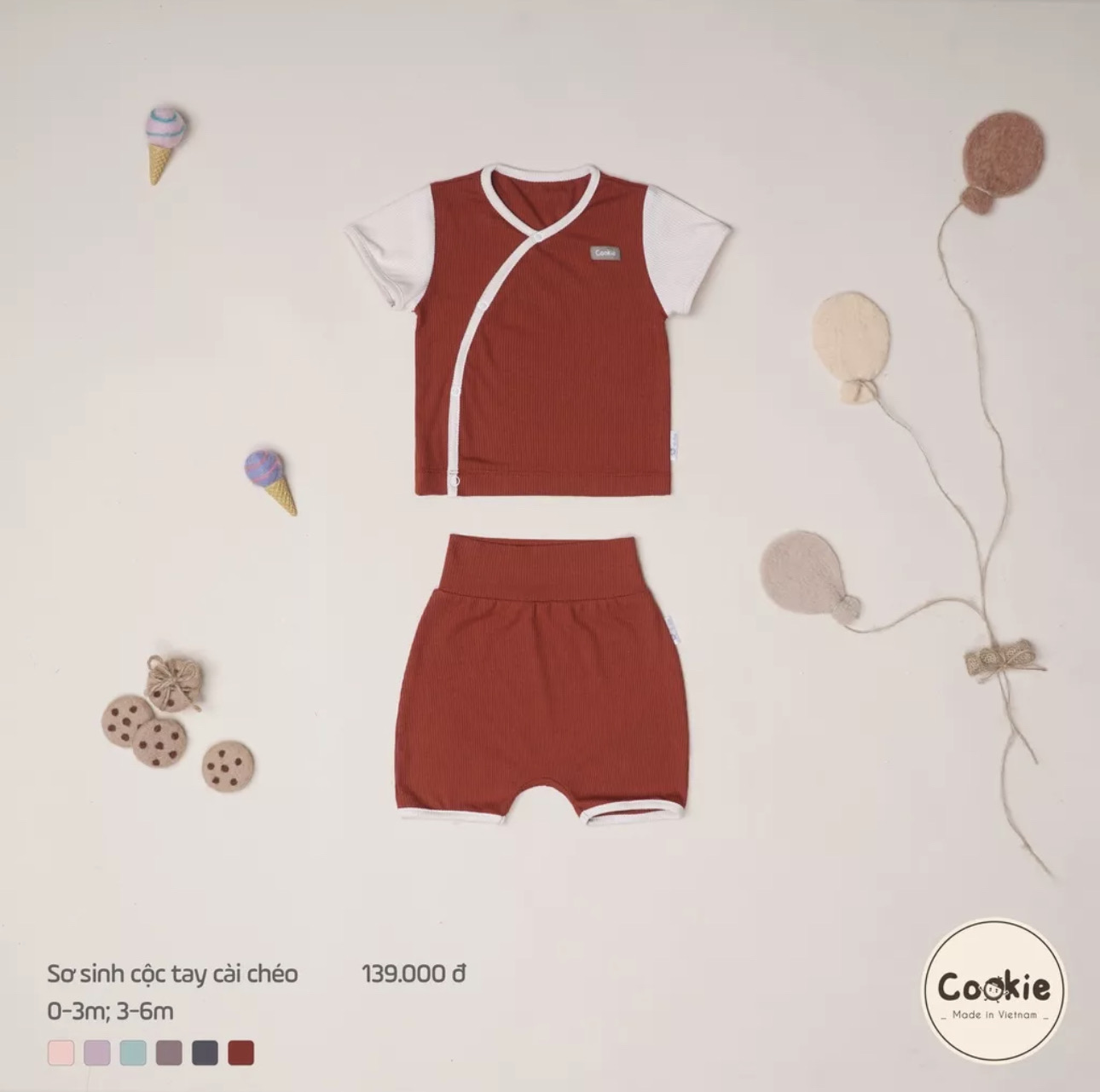 Bộ cộc cài chéo COOKIE