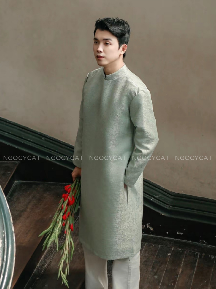 Áo Dài Nam Màu Xanh Sồi_thumbnail_1