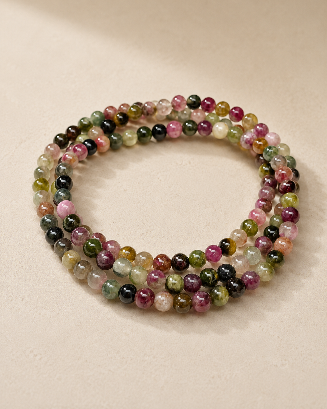 Vòng Chuỗi Quấn 3 Tourmaline Đa Sắc