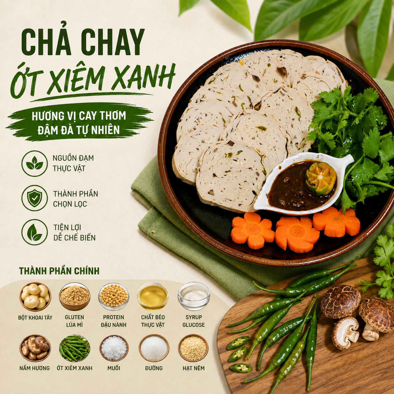 Chả Chay Ớt Xiêm Xanh – Sự Kết Hợp Mới Mẻ Giữa Ẩm Thực Chay Và Gia Vị Bản Địa
